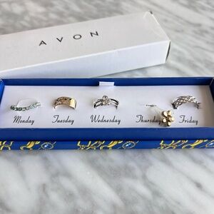 Avon Womens Five-Day Mixed Metal Toe Ring Set - Monday to Friday